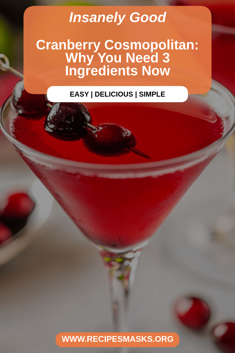 Cranberry Cosmopolitan final dish beautifully presented and ready to serve