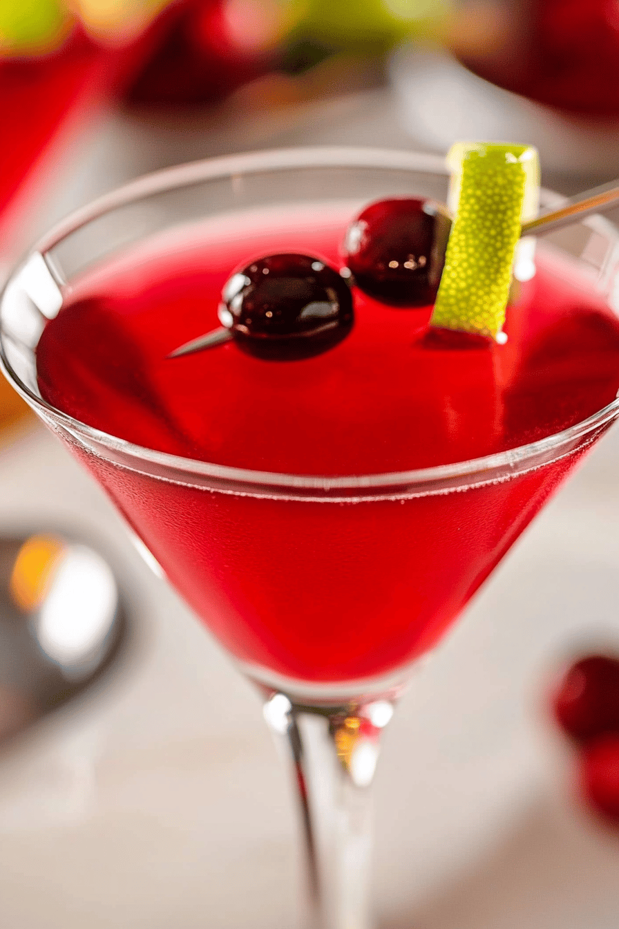 Cranberry Cosmopolitan slice on plate showing perfect texture and swirl pattern