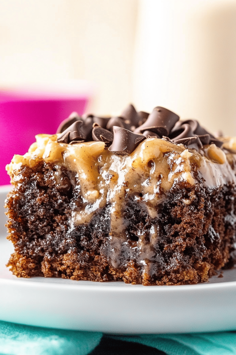 German chocolate poke cake