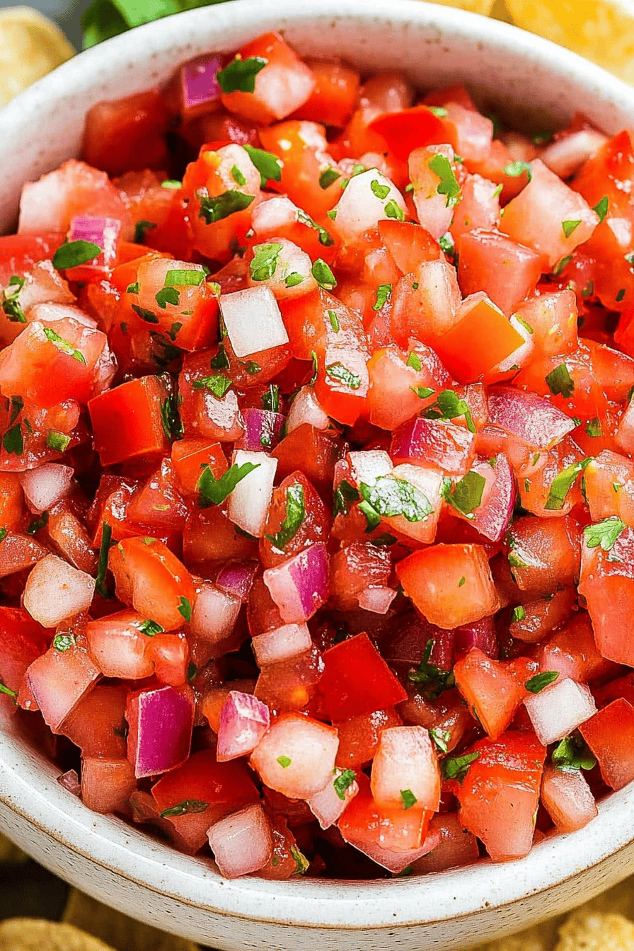 Pico de Gallo Recipe ingredients organized and measured on kitchen counter