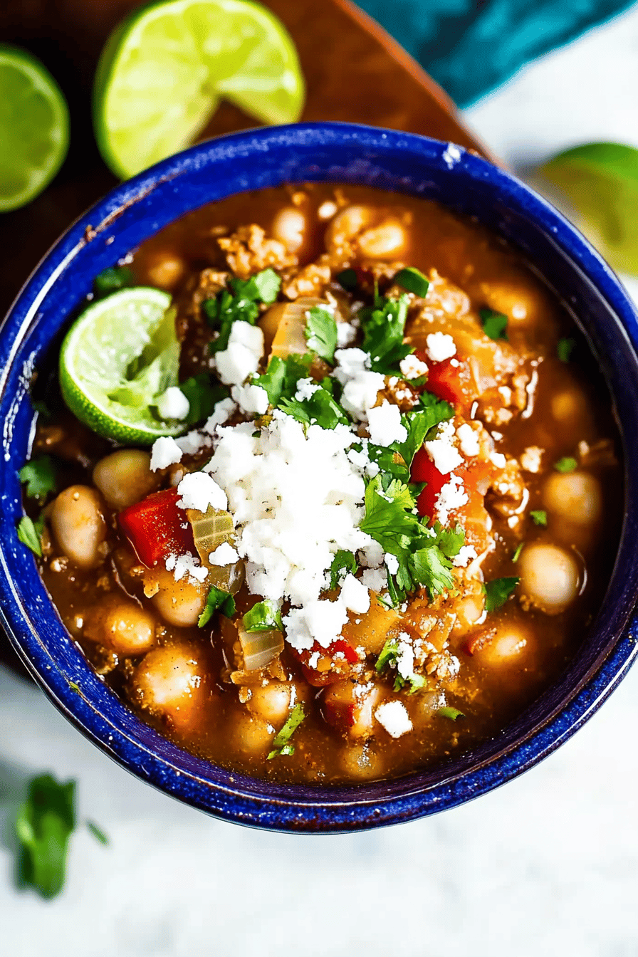 Posole recipe ingredients organized and measured on kitchen counter