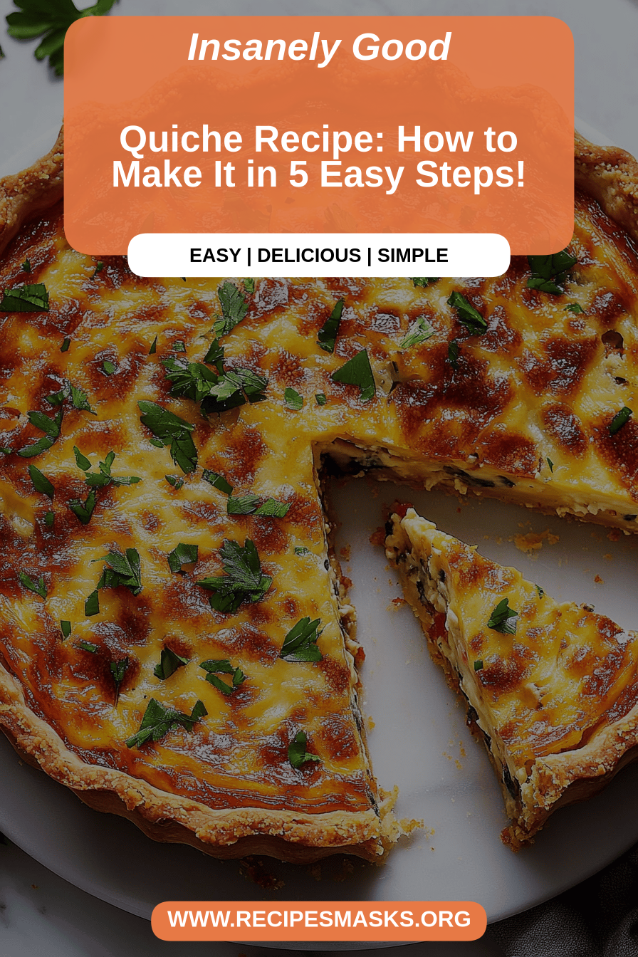 Quiche recipe final dish beautifully presented and ready to serve