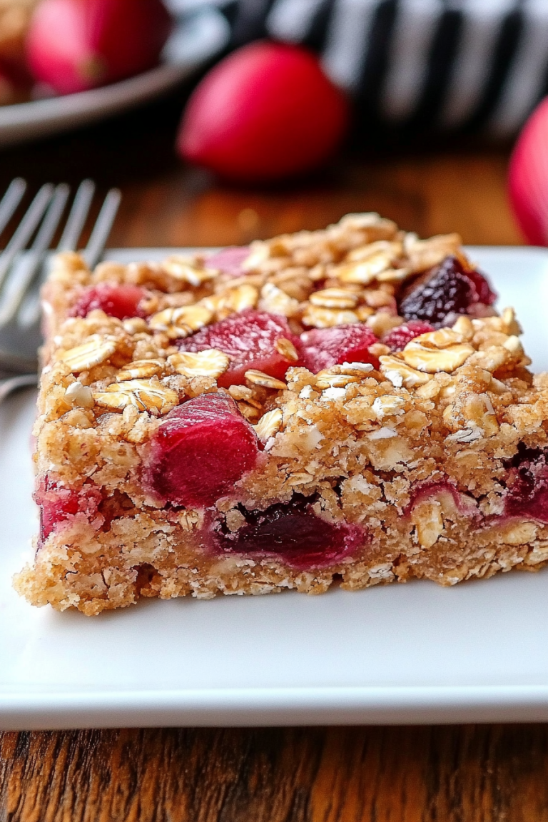 Rhubarb oat bars