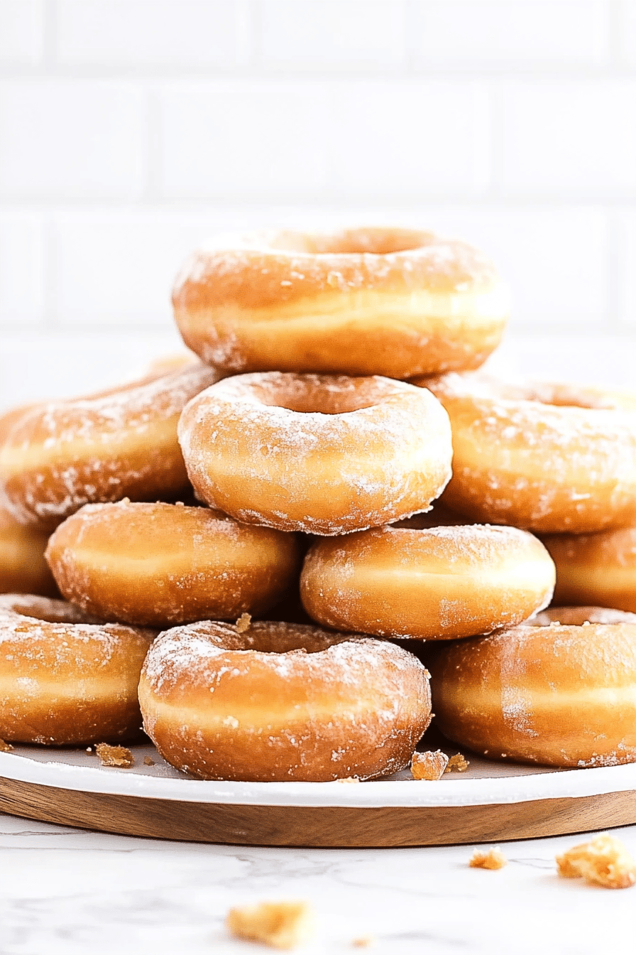 Sourdough donuts ingredients organized and measured on kitchen counter