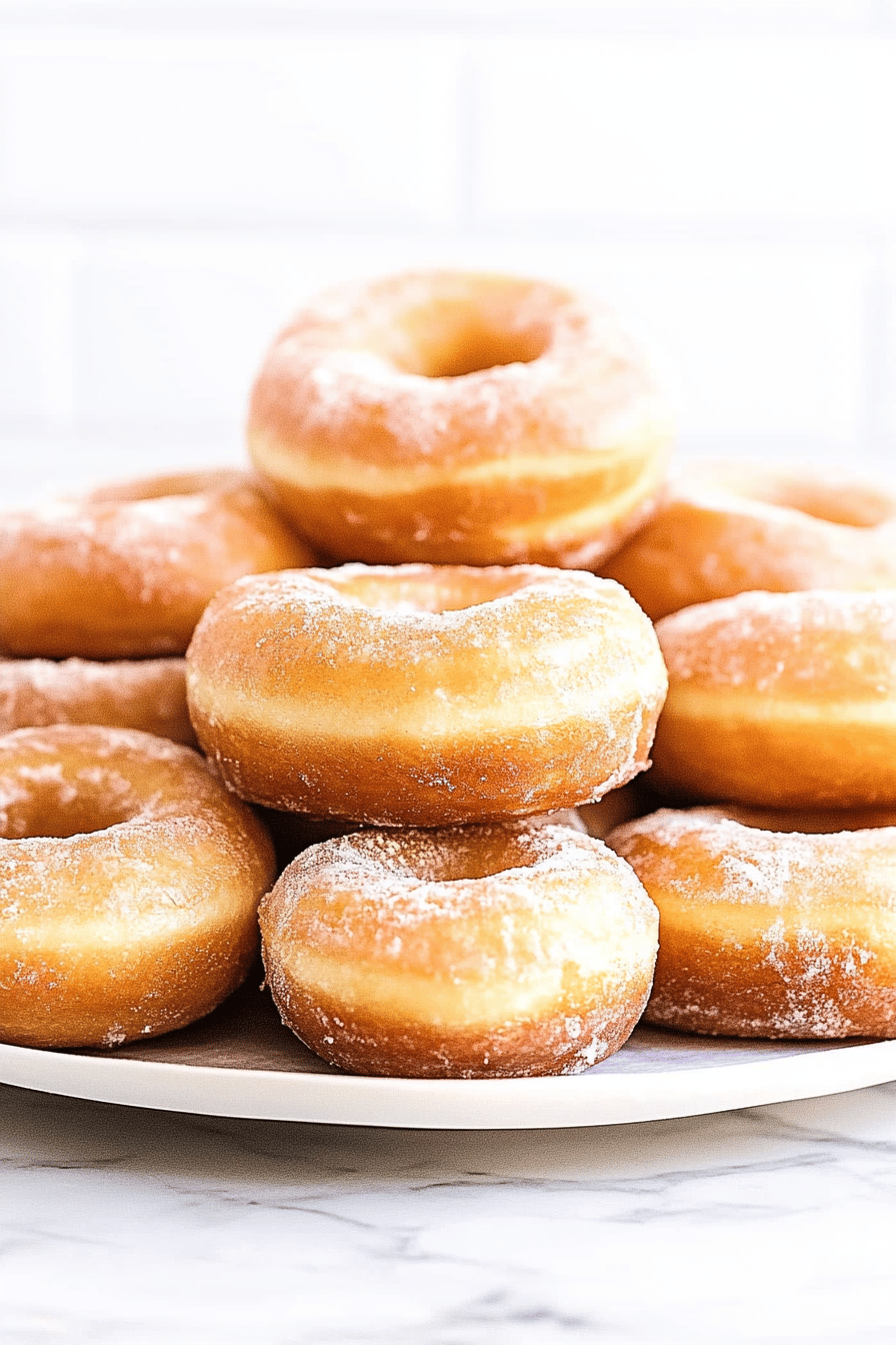 Sourdough donuts slice on plate showing perfect texture and swirl pattern