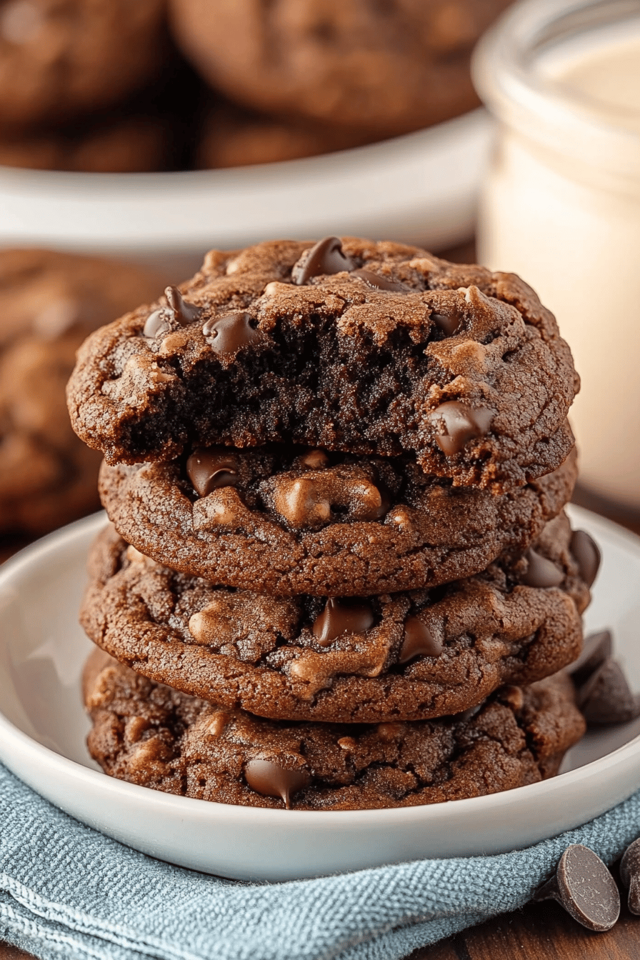 chocolate chip pudding cookies slice on plate showing perfect texture and swirl pattern