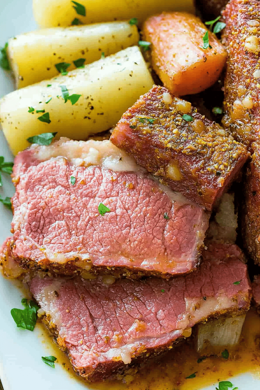 corned beef instant pot ingredients organized and measured on kitchen counter