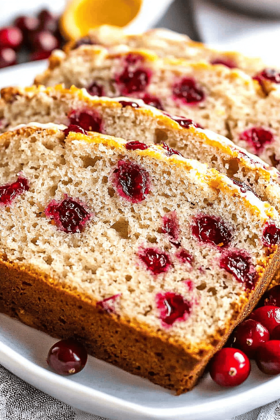 cranberry orange bread ingredients organized and measured on kitchen counter