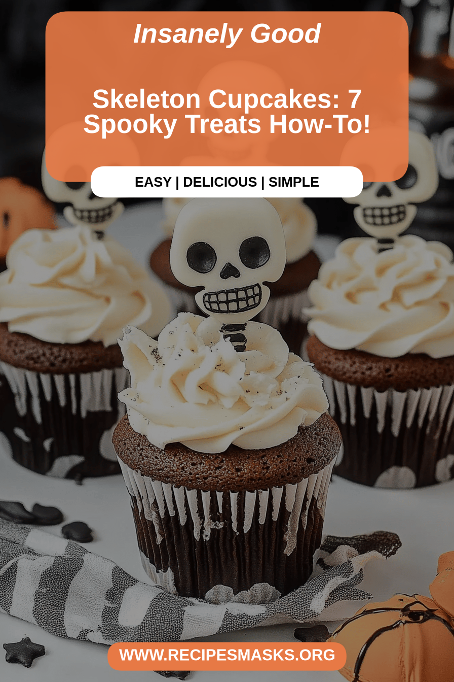 skeleton cupcakes final dish beautifully presented and ready to serve