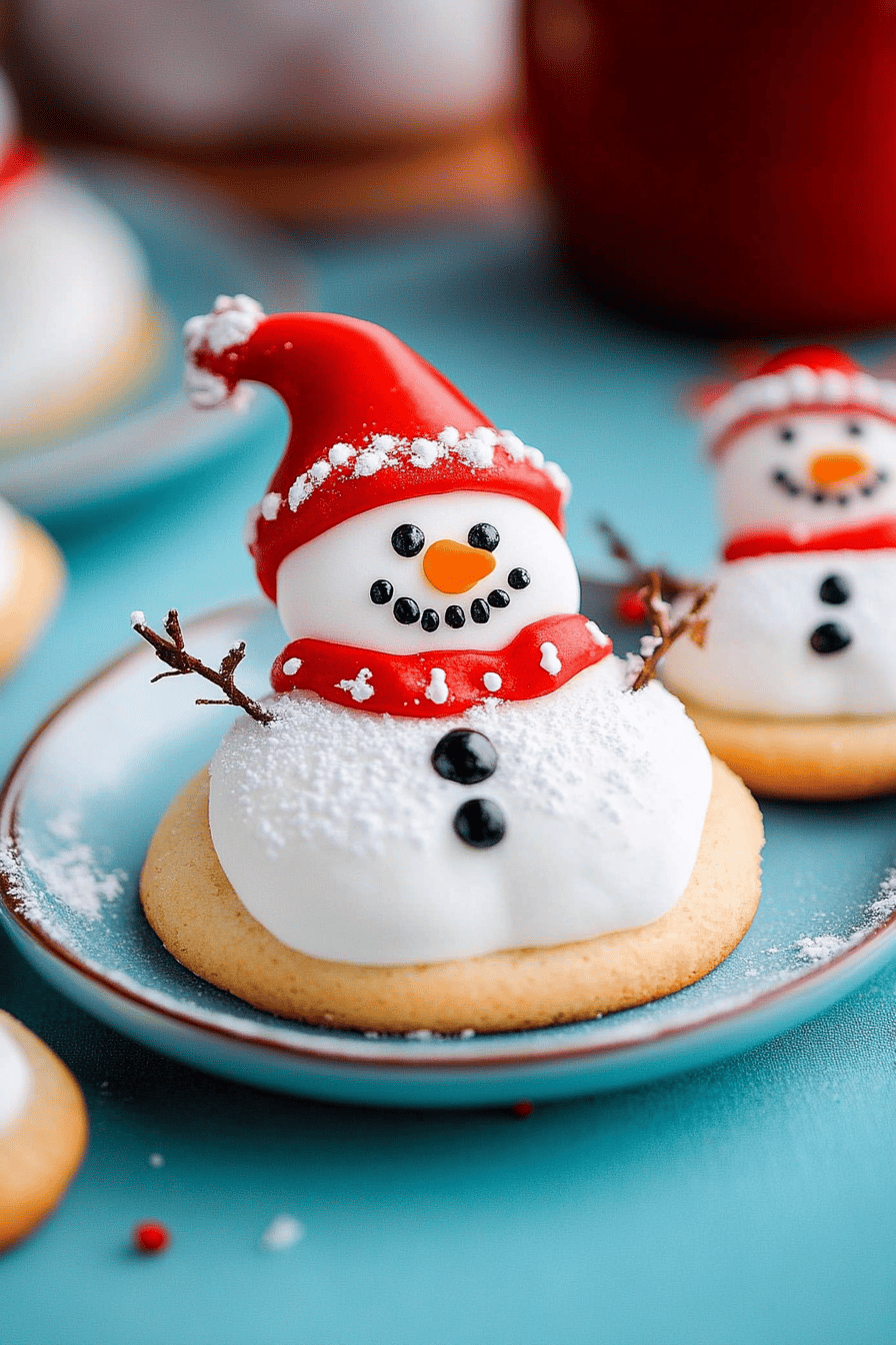 snowman cookies ingredients organized and measured on kitchen counter