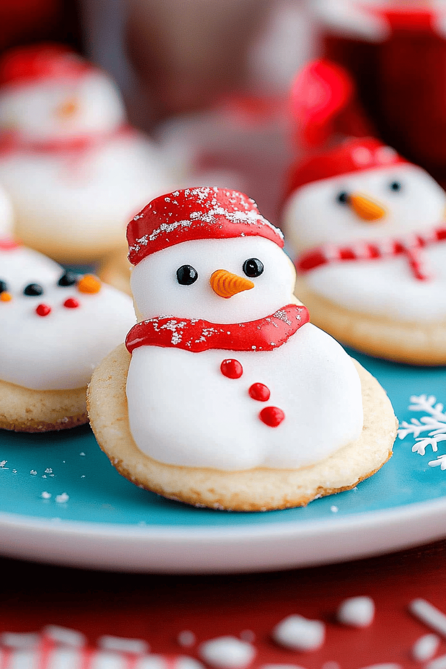 snowman cookies slice on plate showing perfect texture and swirl pattern