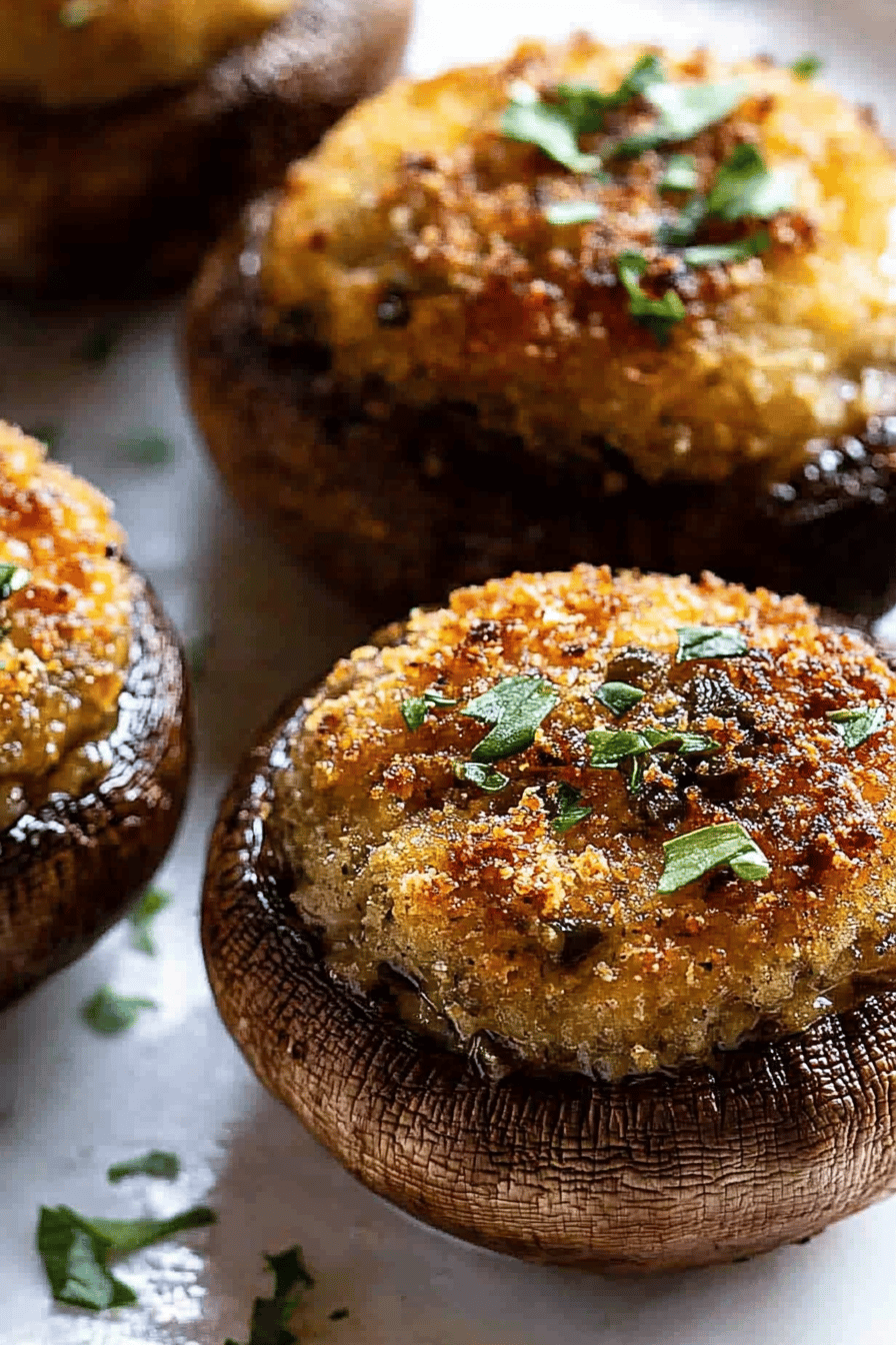 stuffed mushrooms ingredients organized and measured on kitchen counter