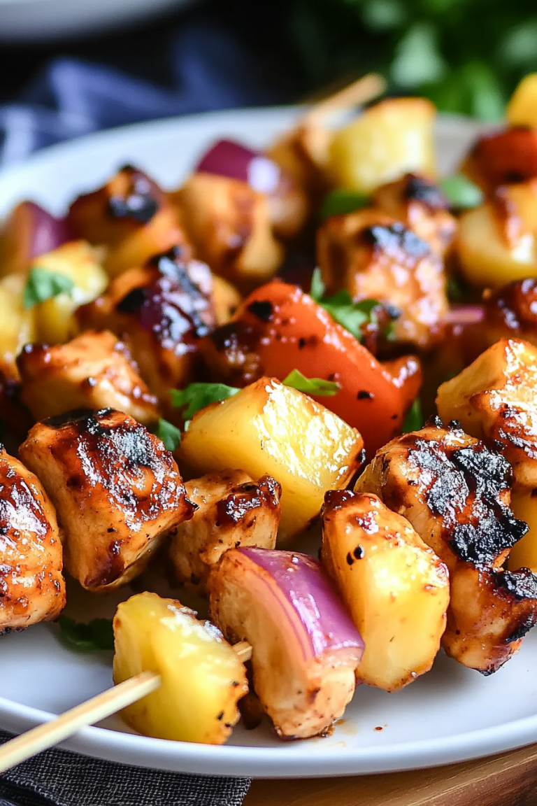 BBQ Pineapple Chicken Kabobs