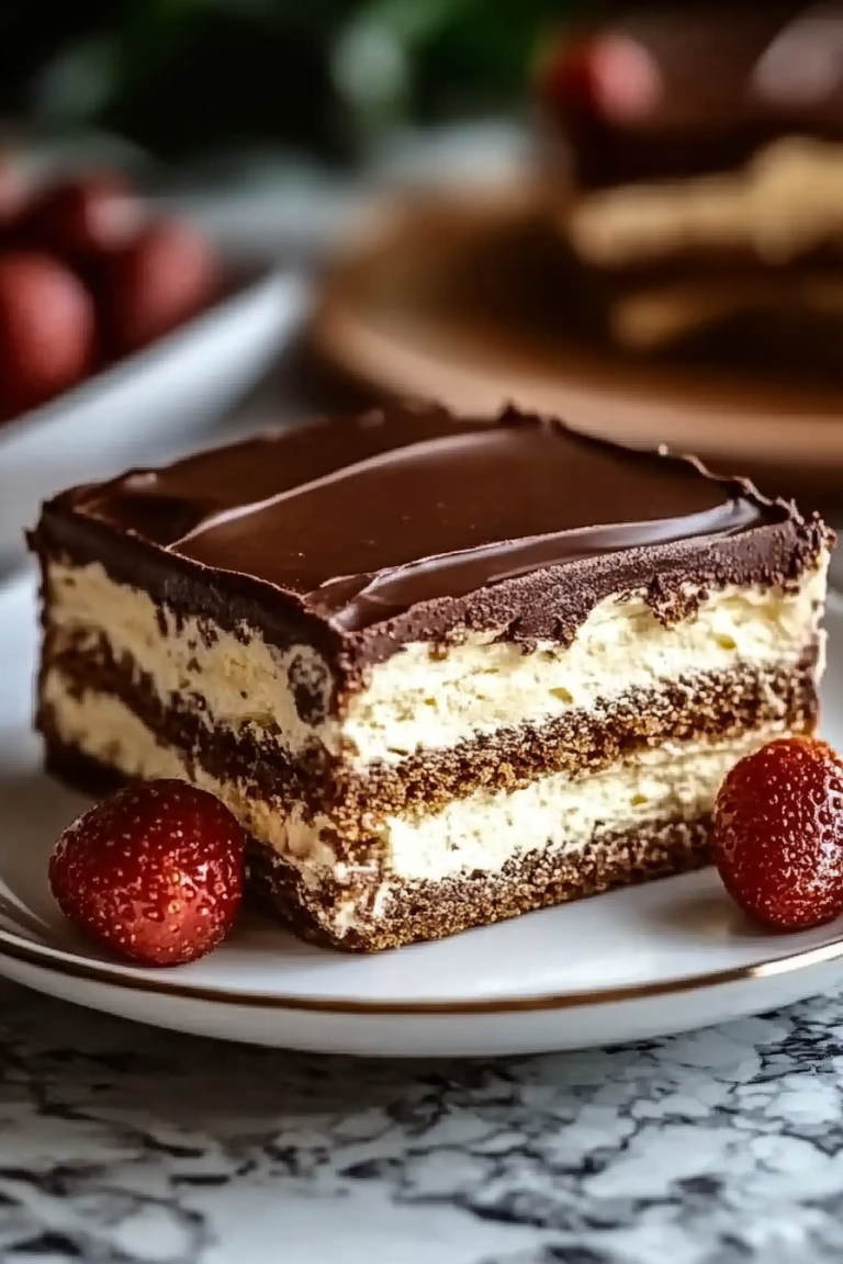 No Bake Chocolate Eclair Cake