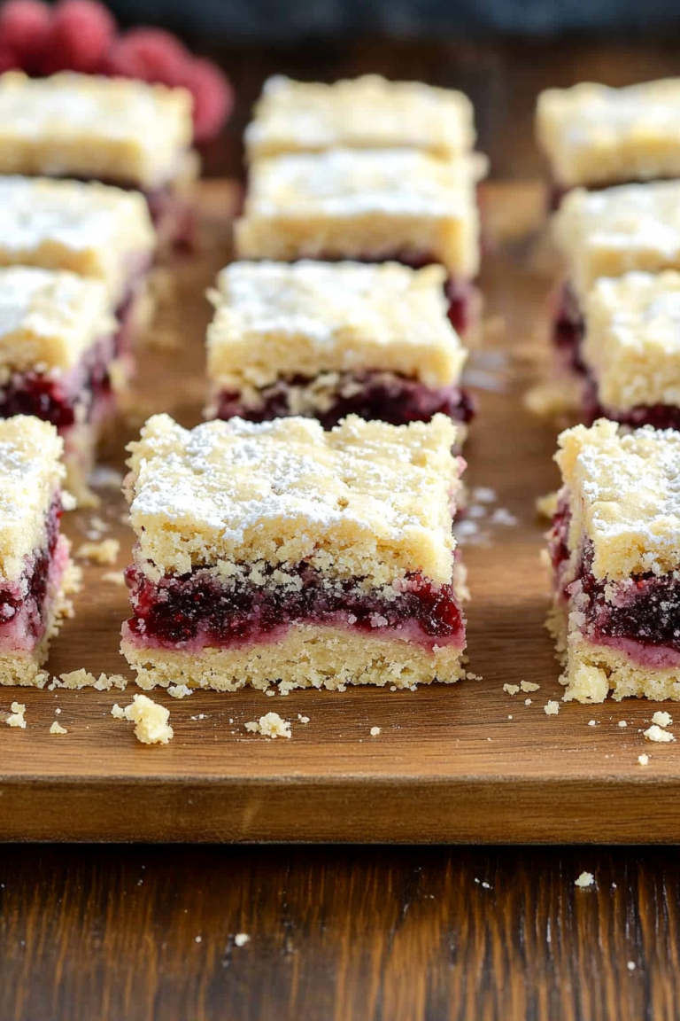 Raspberry shortbread bars