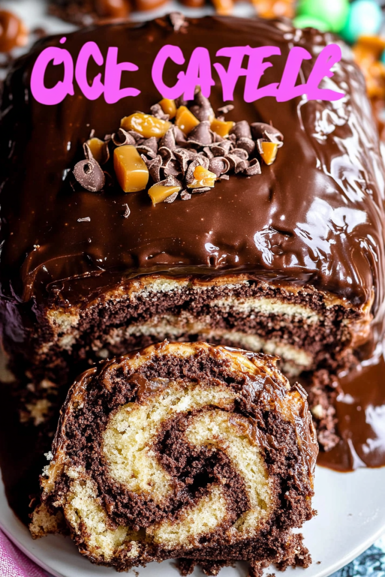 chocolate caramel cake roll