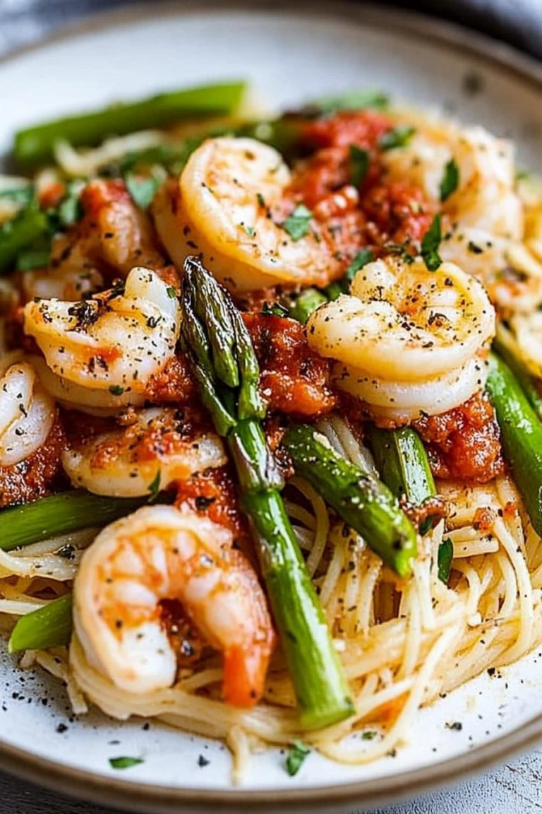 shrimp asparagus pasta